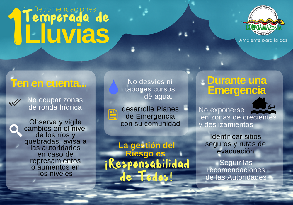 Recomendaciones para la primera temporada de lluvias de 2018
