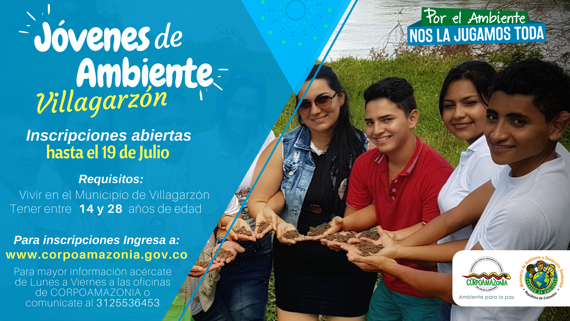 CORPOAMAZONIA abre convocatoria para Jóvenes de Ambiente nodo Villagarzón